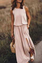 Giselle – Locker geschnittenes Maxikleid mit Schlitz 