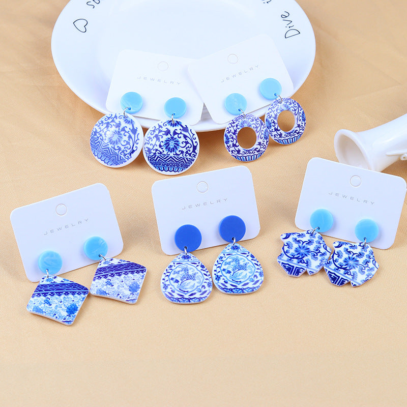 Flaxmaker Delft Blue Earrings