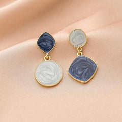 Flaxmaker Contrast Color Geometry Earrings