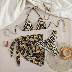 3 Piece Printed Bikinis Set