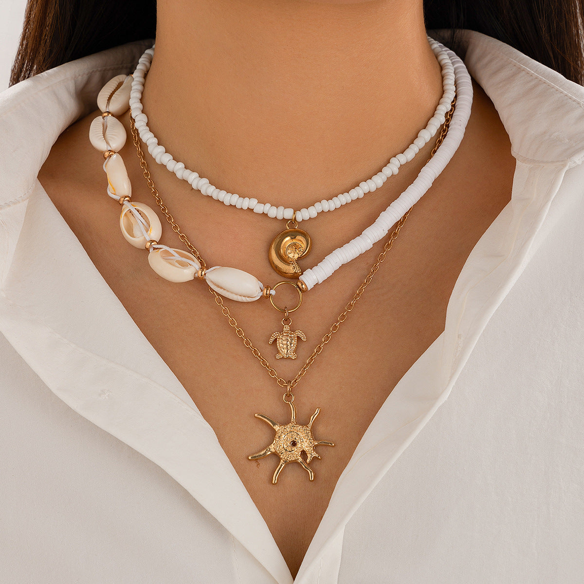 Ethnic Starfish Sun Necklace