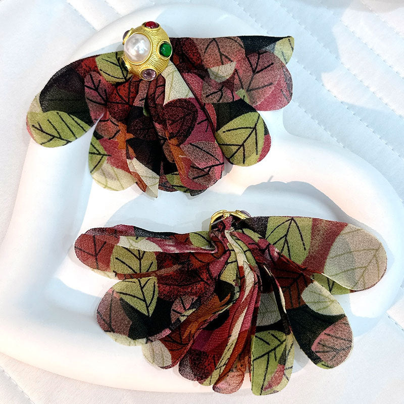 Handmade Fabric Gemstone Earrings