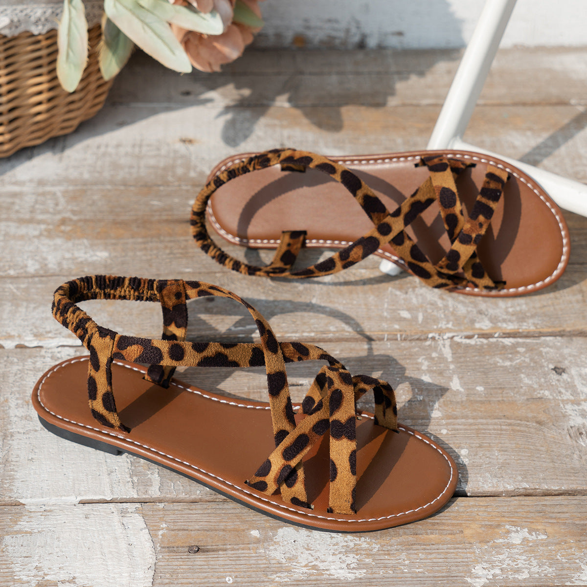 Leopard Print Versatile Beach Shoes