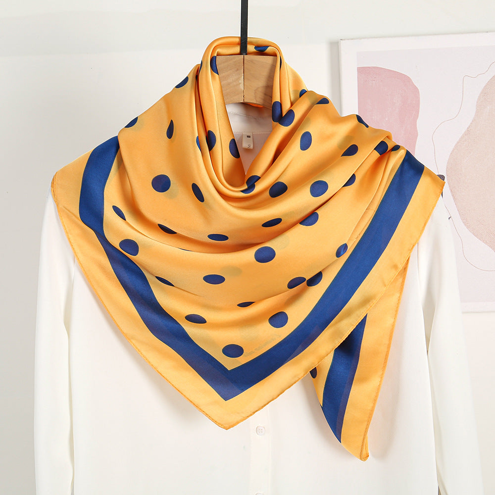 Polka Dot Printed Silk Scarf