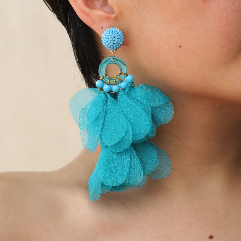 Fabric Floral Earrings