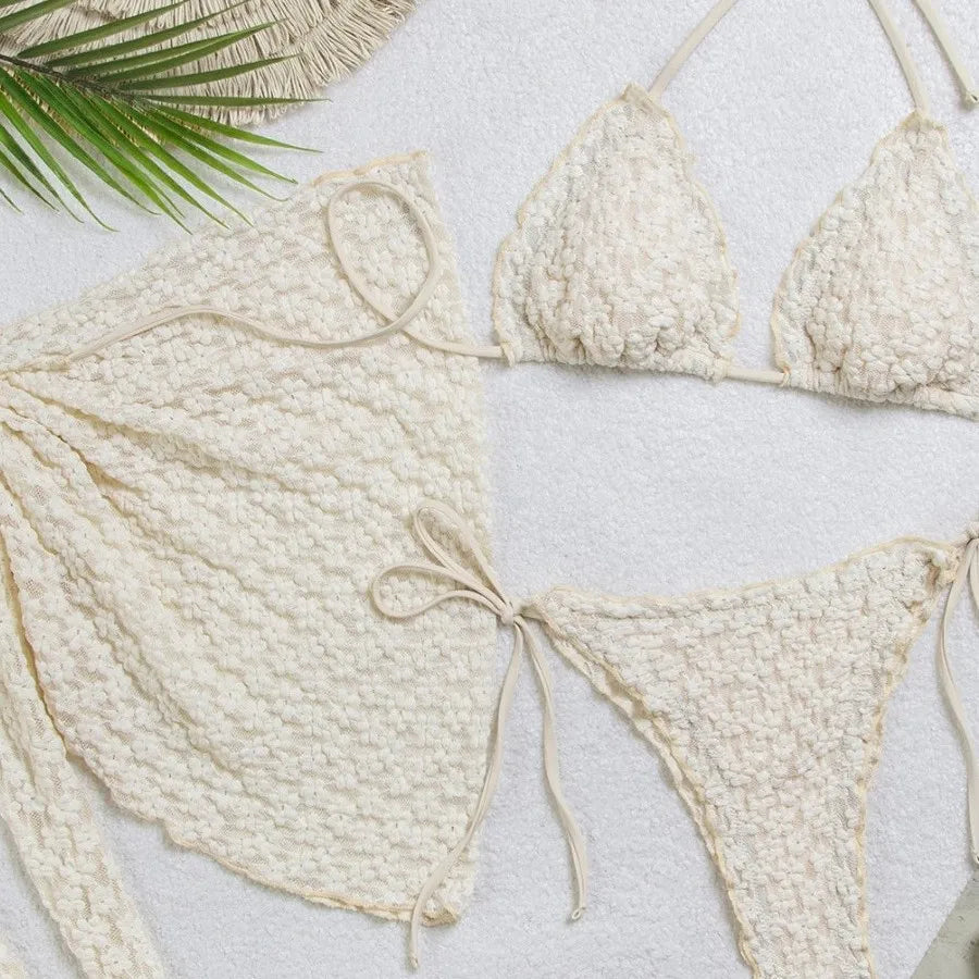 3Pcs Lace Bikini Set