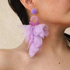 Fabric Floral Earrings