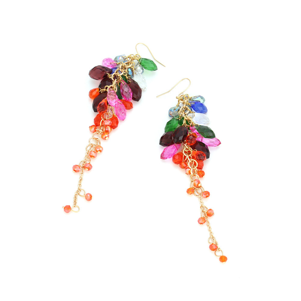 Flaxmaker Crystal Tassel Earrings