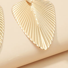 Geometric Metal Leaf Earrings