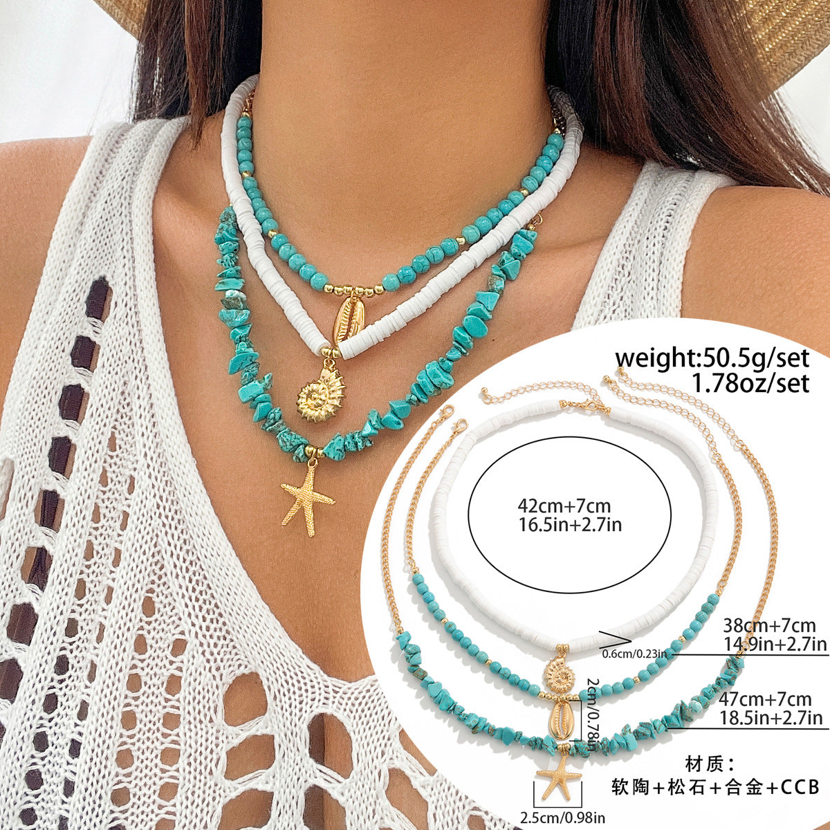 Ethnic Starfish Sun Necklace