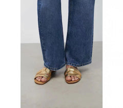 Golden Cut Out Slippers