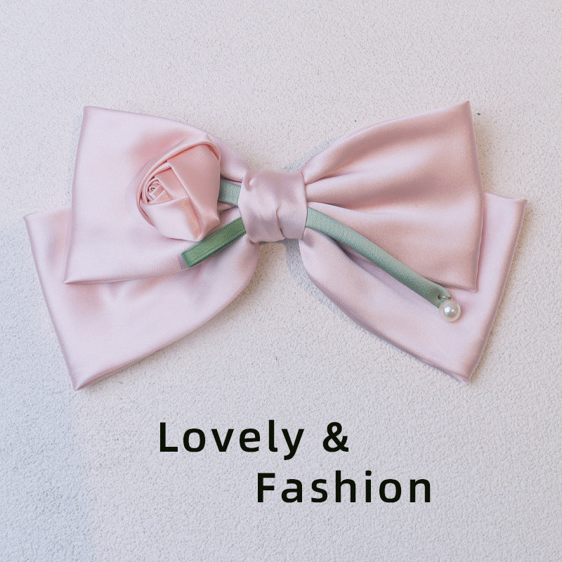 Rose Bowknot Clip Hairpin