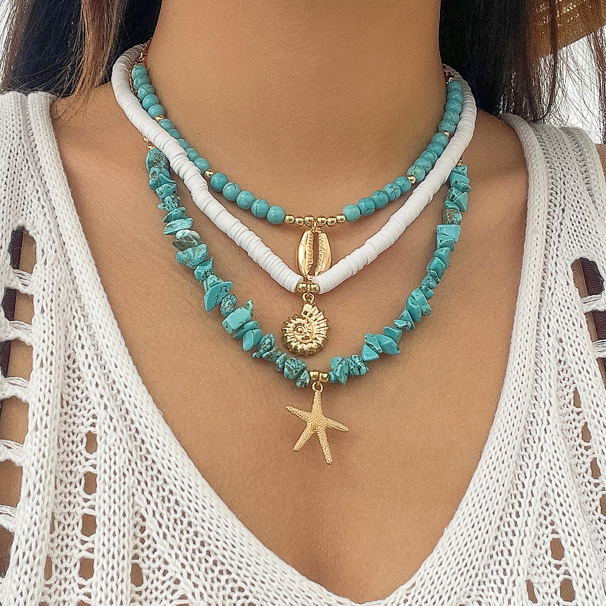 Ethnic Starfish Sun Necklace