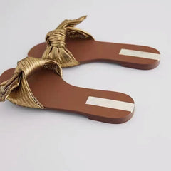 Golden Bowknot Slippers