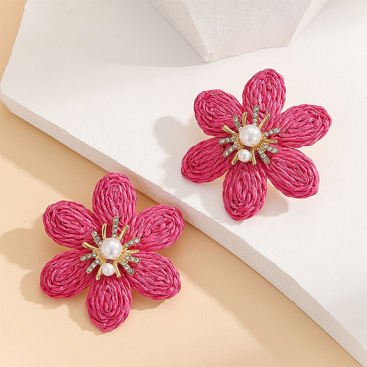 Diamond 3D Flower Earrings