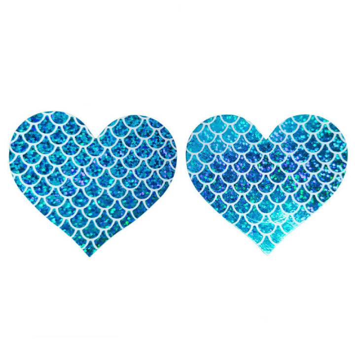 Blue Fish Scales Disposable Chest Stickers