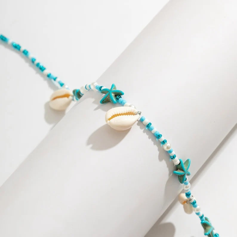 Shell, Starfish and Rice Beads Waist Chain