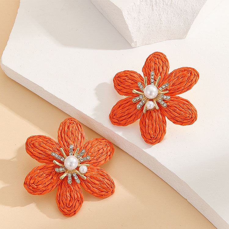 Diamond 3D Flower Earrings