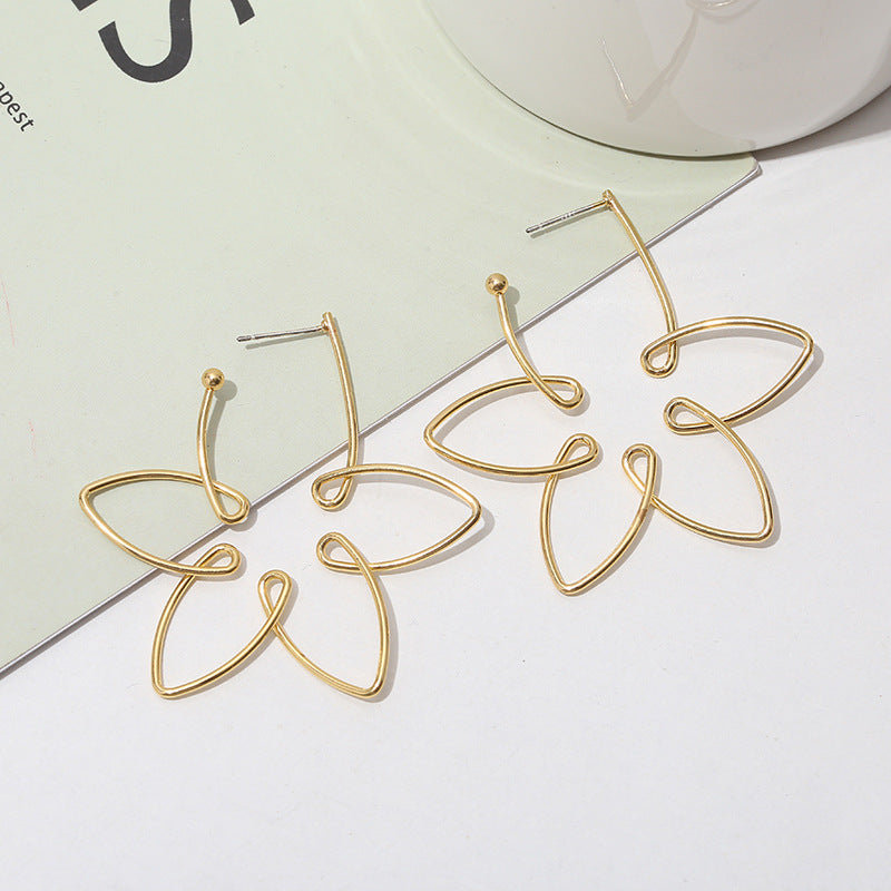 Butterfly Clover Metal Earrings