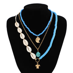 Imitation Pearl Shell Multi-layer Necklace