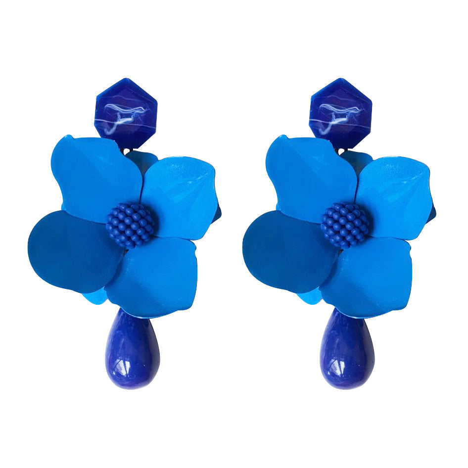 Flaxmaker Metal Floral Stud Earrings