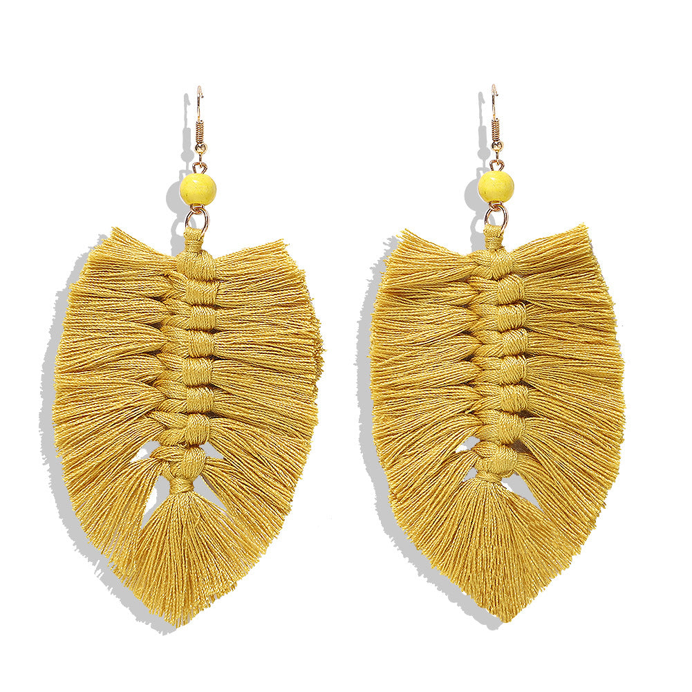 Hand-woven tassel earrings