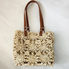 Hollow Flower Crossbody Straw Bag