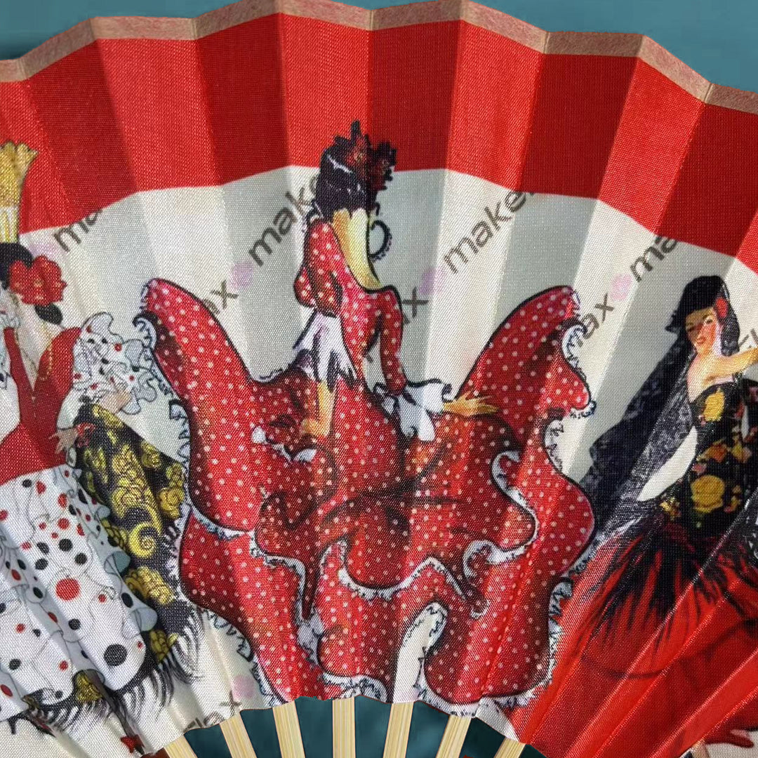 Spanish Flamenco Dancer Flaxmaker Fan