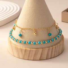 Beaded Vintage Double Layer Anklet