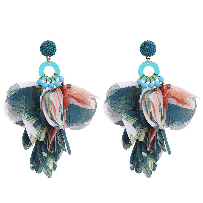 Fabric Floral Earrings