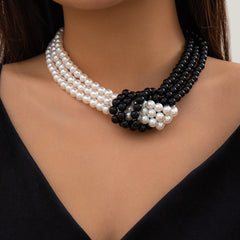 Color Block Pearl Necklace