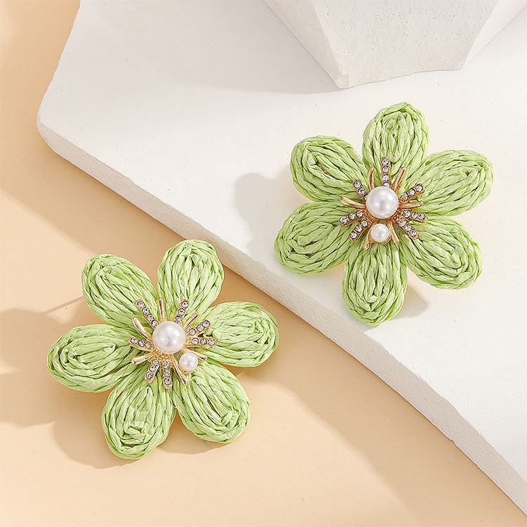 Diamond 3D Flower Earrings