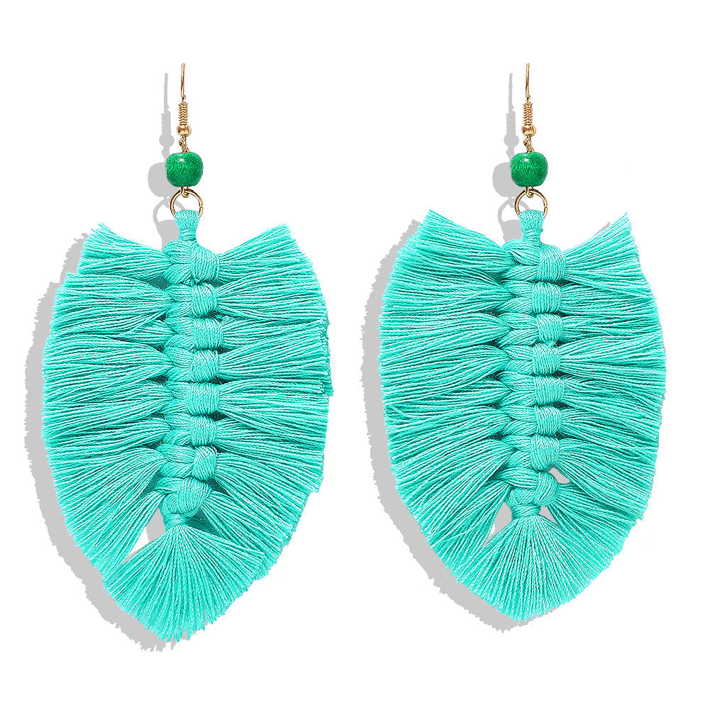 Hand-woven tassel earrings