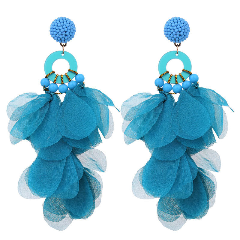 Fabric Floral Earrings