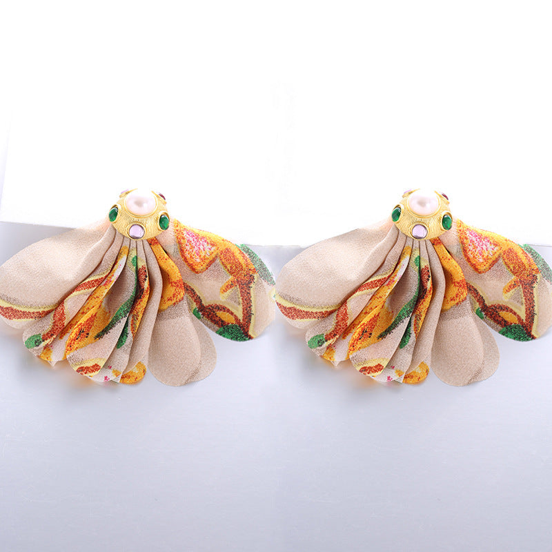 Handmade Fabric Gemstone Earrings