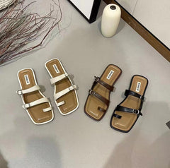 Square Toe Strappy Beach Slippers