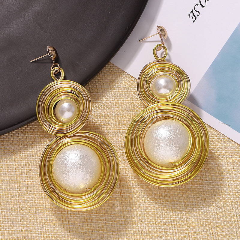 Copper Wirewound Hoop Earrings