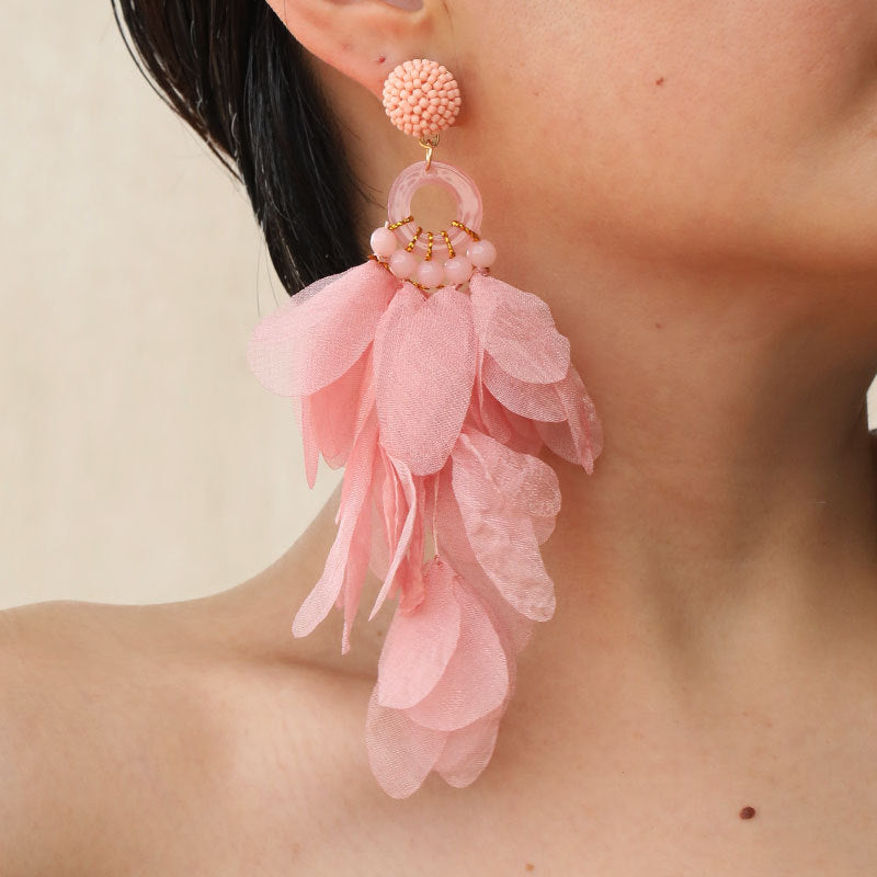 Fabric Floral Earrings