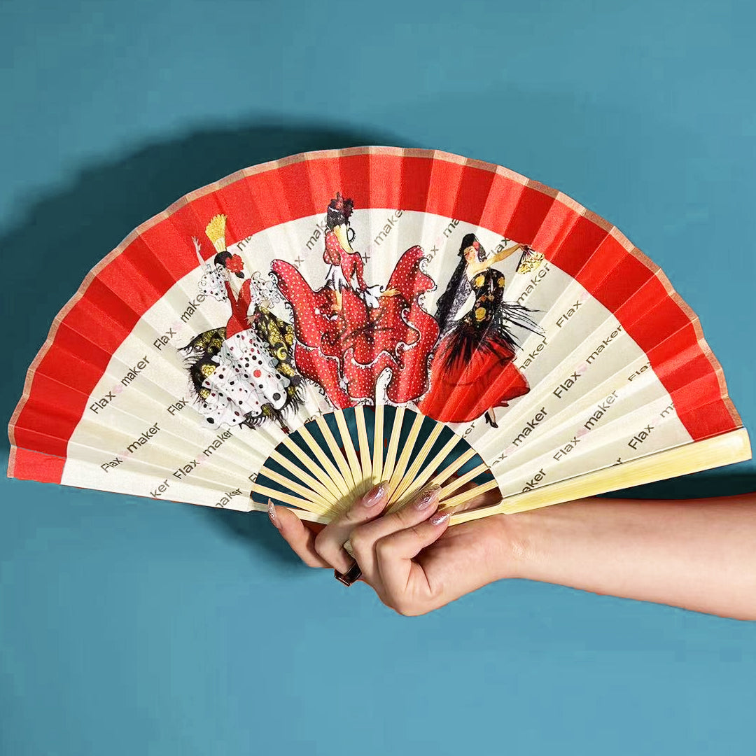 Spanish Flamenco Dancer Flaxmaker Fan