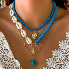 Imitation Pearl Shell Multi-layer Necklace