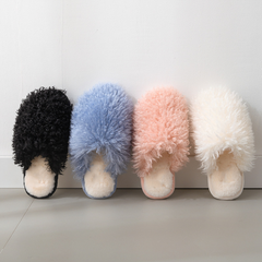 Candy color head breathable plush slippers