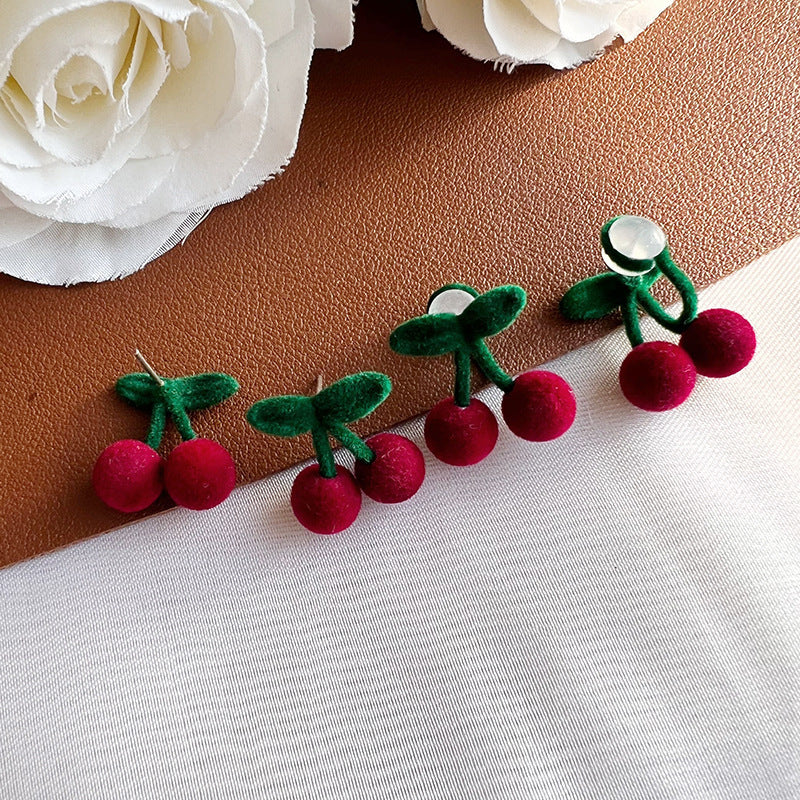 Cherry Color Block Earrings