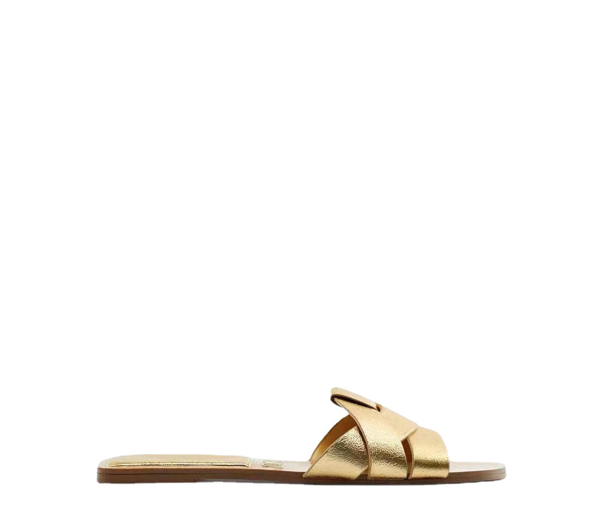 Golden Cut Out Slippers