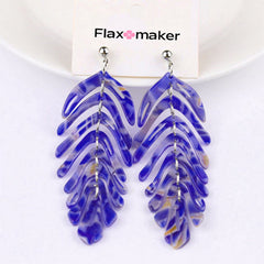 Flaxmaker Simple Leaf Pendant Earrings