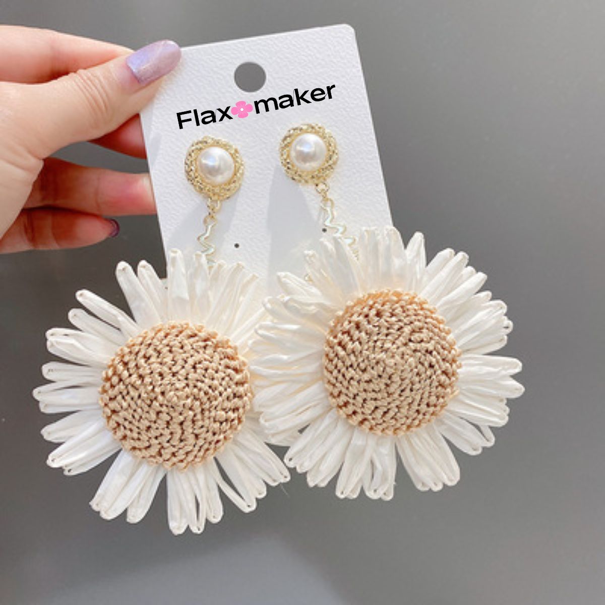 Hand Woven Sunflower Earrings