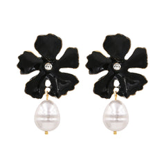 Flaxmaker Sweet Flower and Pearl Earrings