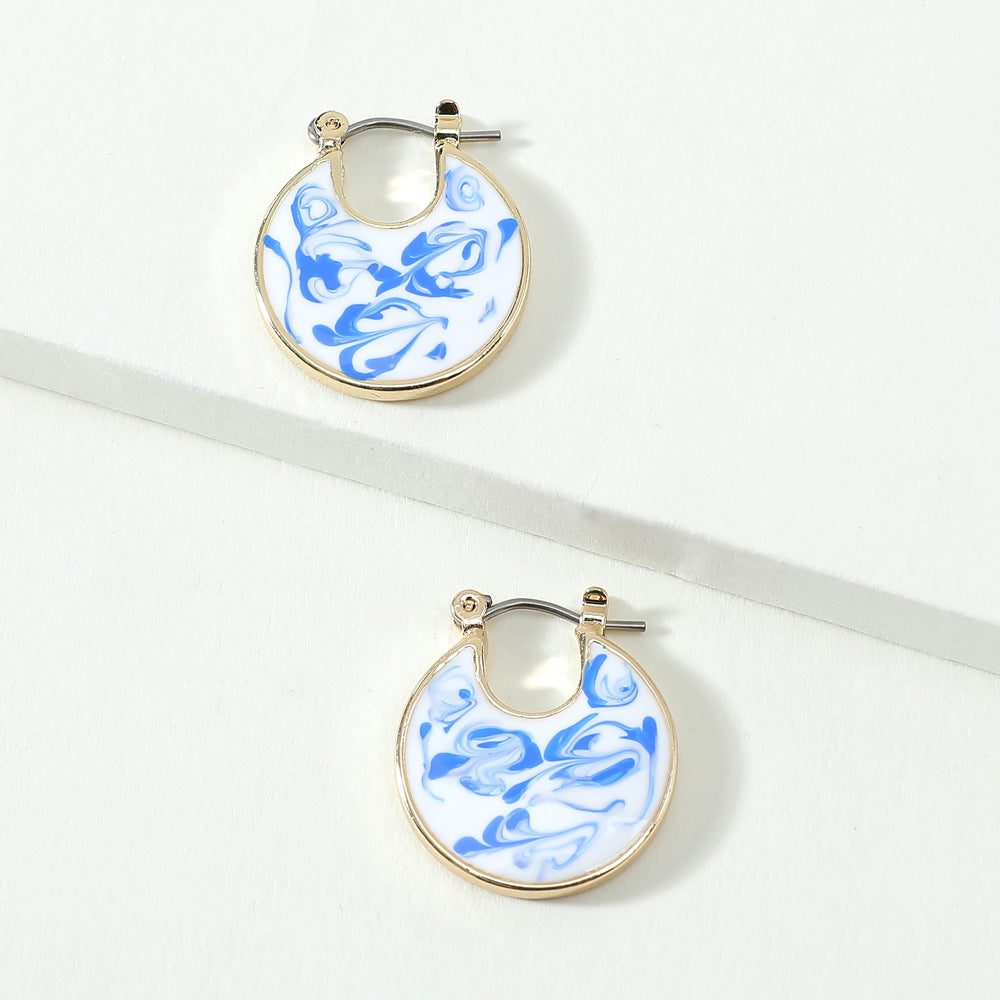 Blue and White Porcelain Earrings