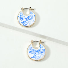 Blue and White Porcelain Earrings