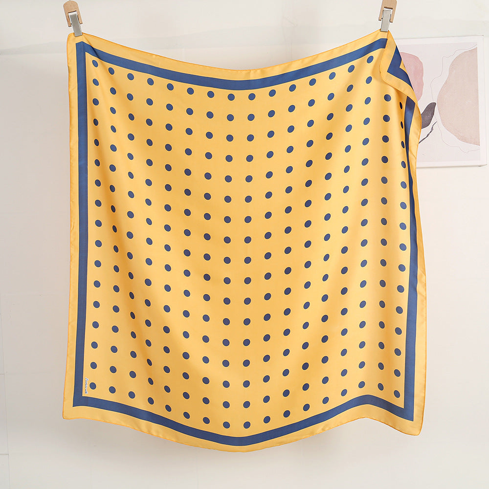 Polka Dot Printed Silk Scarf