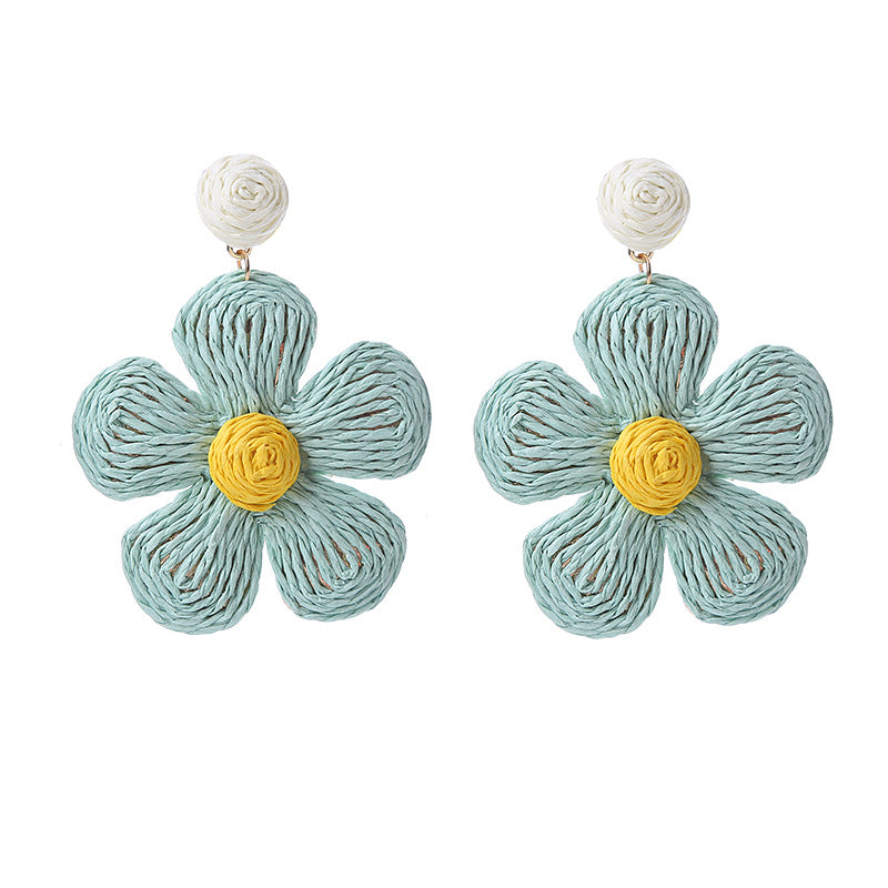 Flaxmaker Colorblock Floral Earrings